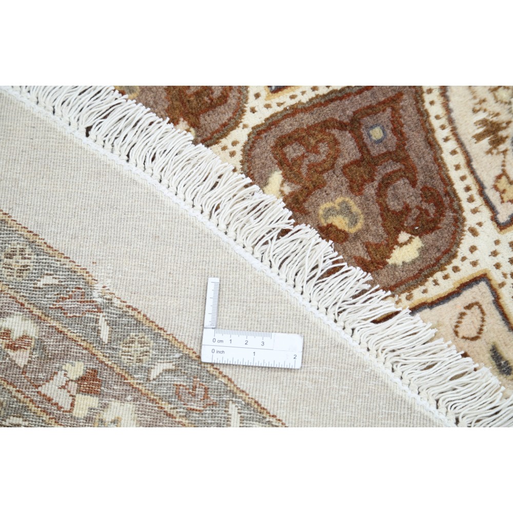 Hand Knotted Oversized Round Area Rug | Tribal Brown & Beige Circle Carpet | 100% Wool Hand Knotted Oversized Round Area Rug | Tribal Brown & Beige Circle Carpet | 100% Wool
