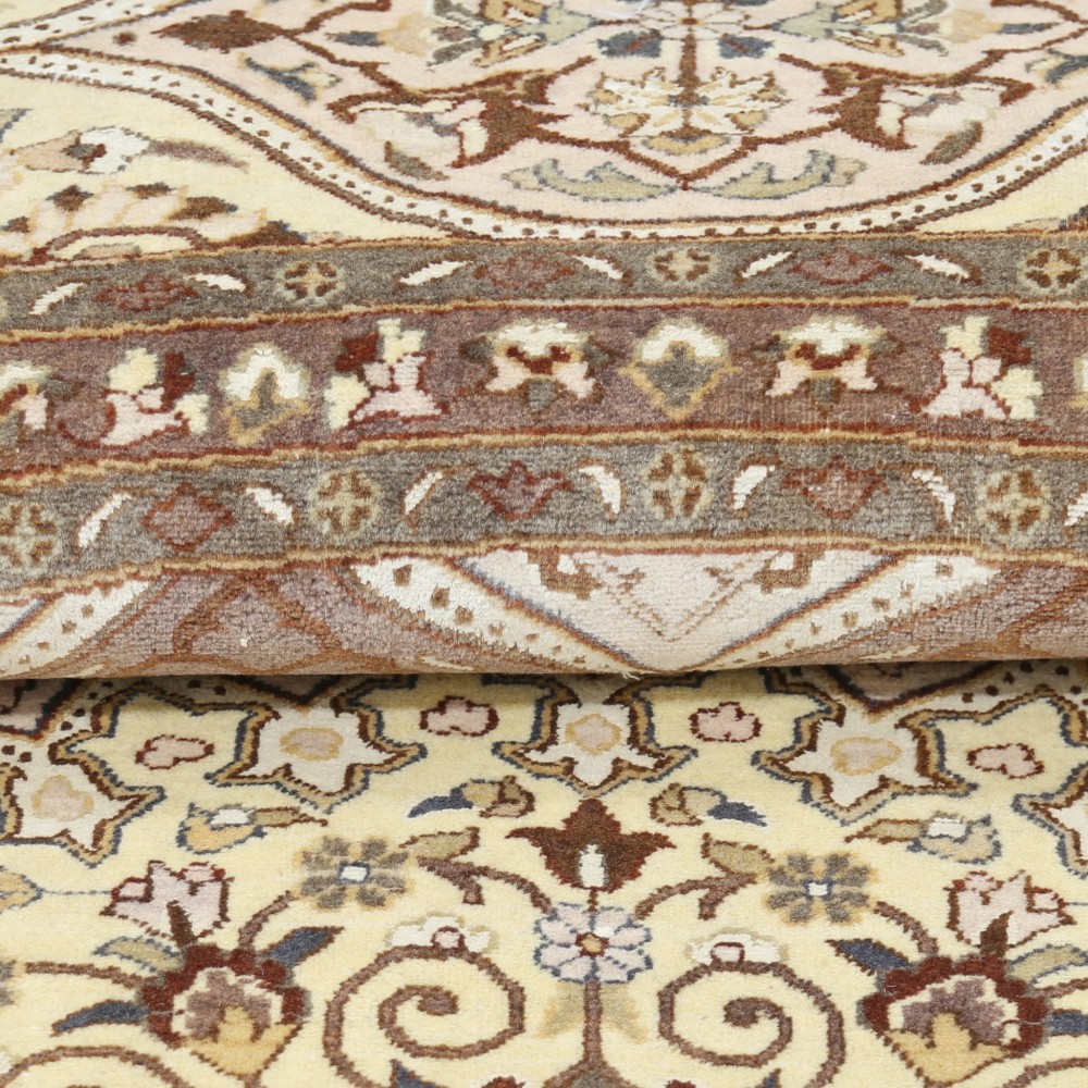 Hand Knotted Oversized Round Area Rug | Tribal Brown & Beige Circle Carpet | 100% Wool Hand Knotted Oversized Round Area Rug | Tribal Brown & Beige Circle Carpet | 100% Wool