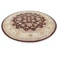 Hand Knotted Tribal Round Rug with Floral Design | 100% Wool Red Circle Oversize Carpet for Home Decor