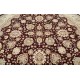 Hand Knotted Tribal Round Rug with Floral Design | 100% Wool Red Circle Oversize Carpet for Home Decor