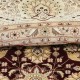Hand Knotted Tribal Round Rug with Floral Design | 100% Wool Red Circle Oversize Carpet for Home Decor