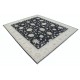 Hand Knotted Floral Area Rug with Black Field and Beige Border | Traditional Oushak Wool Carpet Hand Knotted Floral Area Rug with Black Field and Beige Border | Traditional Oushak Wool Carpet