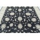 Hand Knotted Floral Area Rug with Black Field and Beige Border | Traditional Oushak Wool Carpet Hand Knotted Floral Area Rug with Black Field and Beige Border | Traditional Oushak Wool Carpet