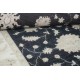 Hand Knotted Floral Area Rug with Black Field and Beige Border | Traditional Oushak Wool Carpet Hand Knotted Floral Area Rug with Black Field and Beige Border | Traditional Oushak Wool Carpet