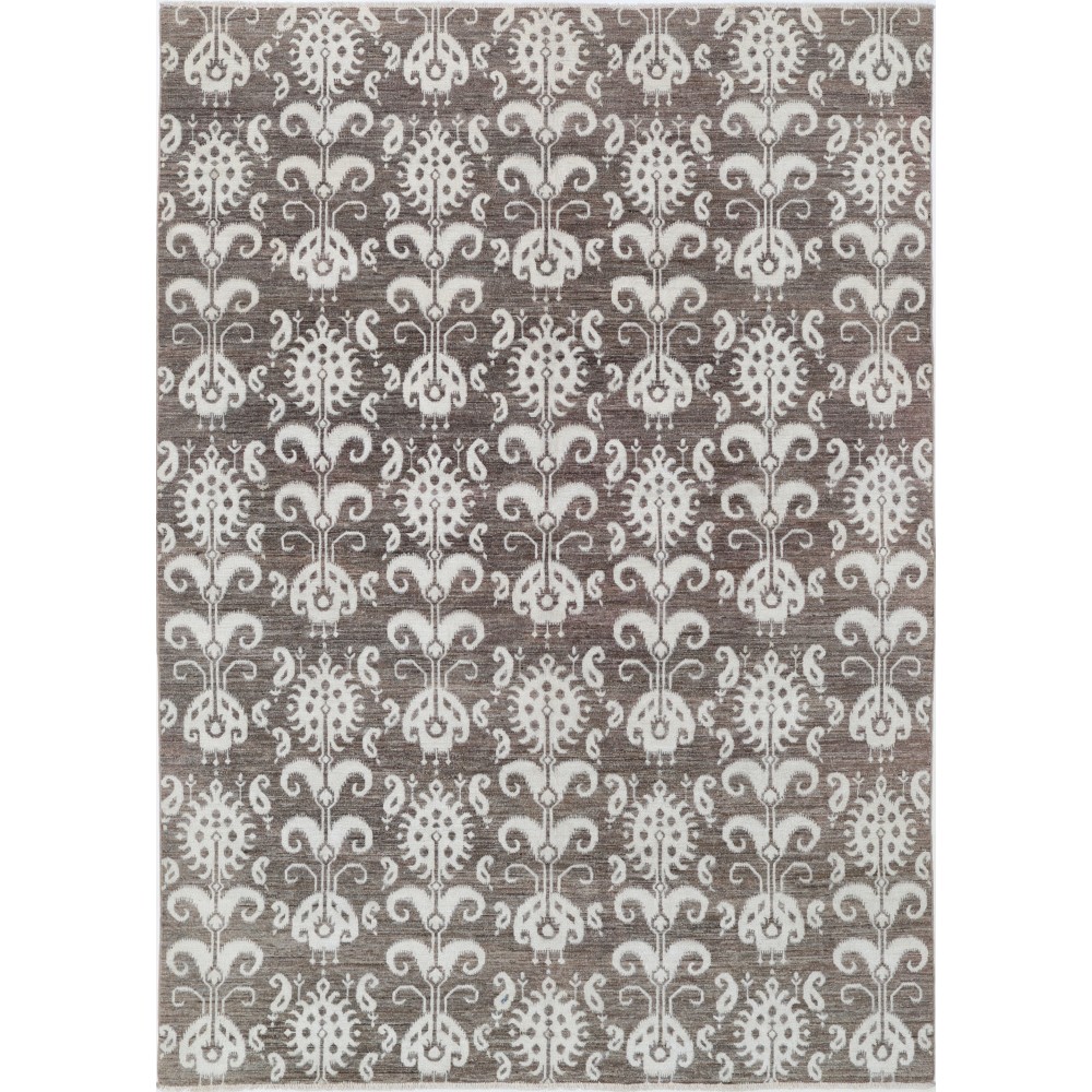 Hand Knotted Taupe Ivory Area Rug, Wool Carpet with Traditional Ornamental Pattern for Living Room and Bedroom Hand Knotted Taupe Ivory Area Rug, Wool Carpet with Traditional Ornamental Pattern for Living Room and Bedroom