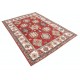 Hand Knotted Red, Ivory, Navy Blue Wool Area Rug | Turkish Geometric Design Rug Hand Knotted Red, Ivory, Navy Blue Wool Area Rug | Turkish Geometric Design Rug