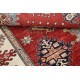 Hand Knotted Red, Ivory, Navy Blue Wool Area Rug | Turkish Geometric Design Rug Hand Knotted Red, Ivory, Navy Blue Wool Area Rug | Turkish Geometric Design Rug