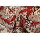 Hand Knotted Red, Ivory, Navy Blue Wool Area Rug | Turkish Geometric Design Rug Hand Knotted Red, Ivory, Navy Blue Wool Area Rug | Turkish Geometric Design Rug