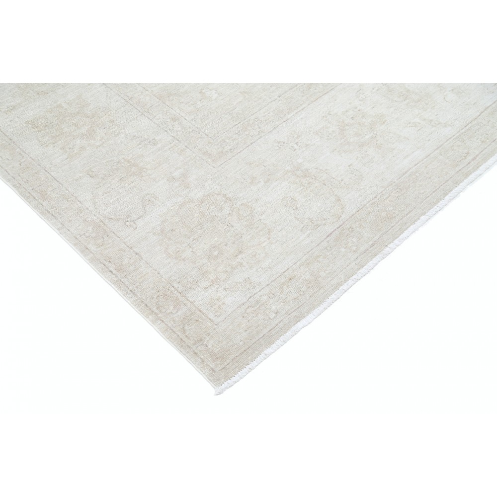 Hand Knotted Oushak Rug | Beige Turkish Carpet with All-Over Floral Design | 100% Wool Hand Knotted Oushak Rug | Beige Turkish Carpet with All-Over Floral Design | 100% Wool