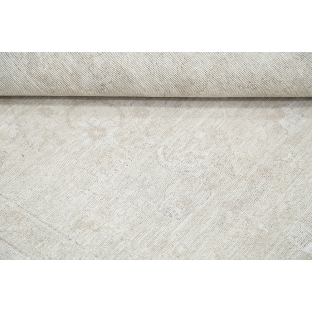 Hand Knotted Oushak Rug | Beige Turkish Carpet with All-Over Floral Design | 100% Wool Hand Knotted Oushak Rug | Beige Turkish Carpet with All-Over Floral Design | 100% Wool