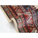Hand Knotted Red, Ivory, Navy Blue Turkish Wool Area Rug with Geometric Design Hand Knotted Red, Ivory, Navy Blue Turkish Wool Area Rug with Geometric Design