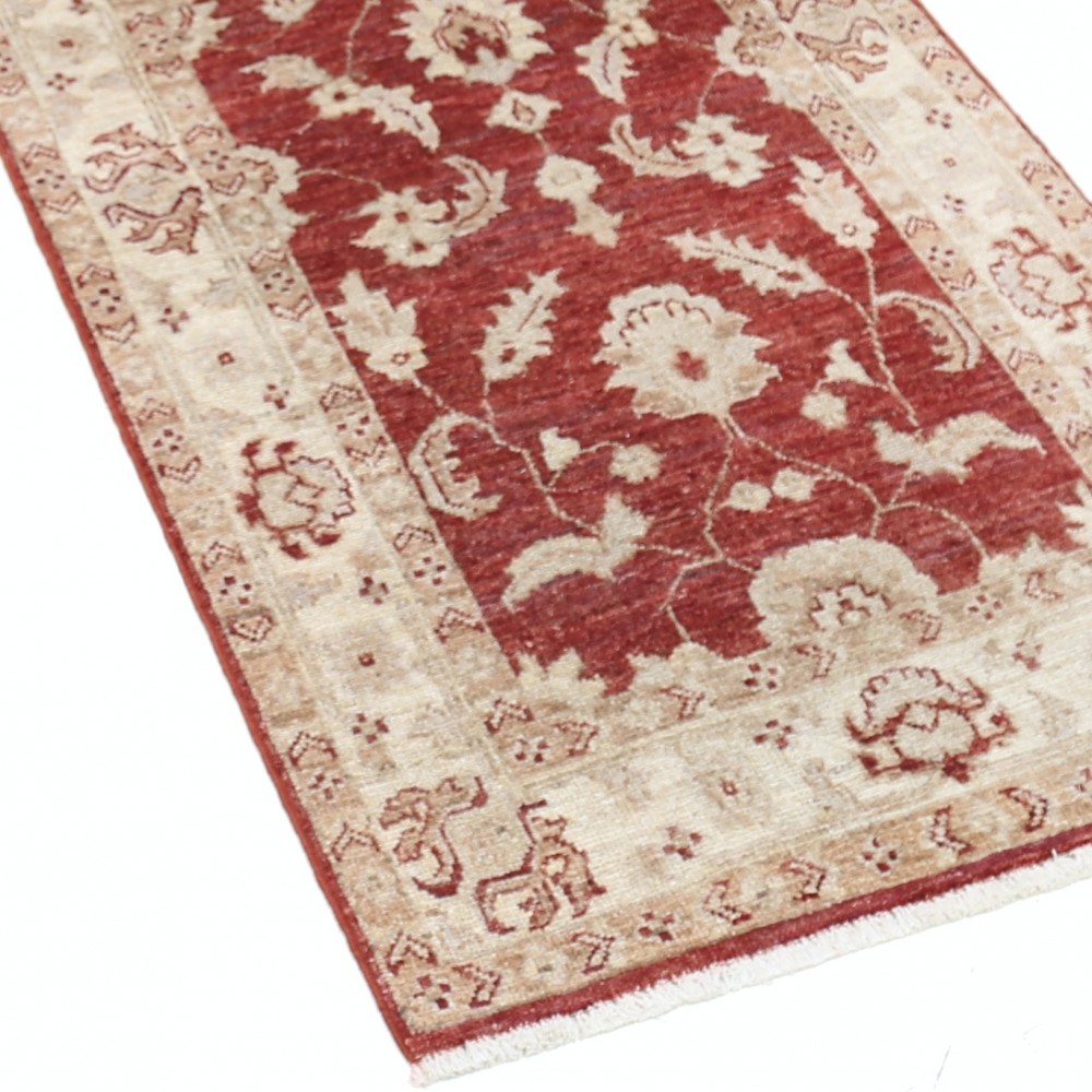 Hand Knotted Red, Beige Wool Long Runner Rug | Oushak Floral Corridor Rug for Hallway, Kitchen Hand Knotted Red, Beige Wool Long Runner Rug | Oushak Floral Corridor Rug for Hallway, Kitchen