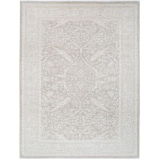 Traditional Oushak Style Rug, Hand Knotted Wool Area Rug, Beige Floral Design Carpet