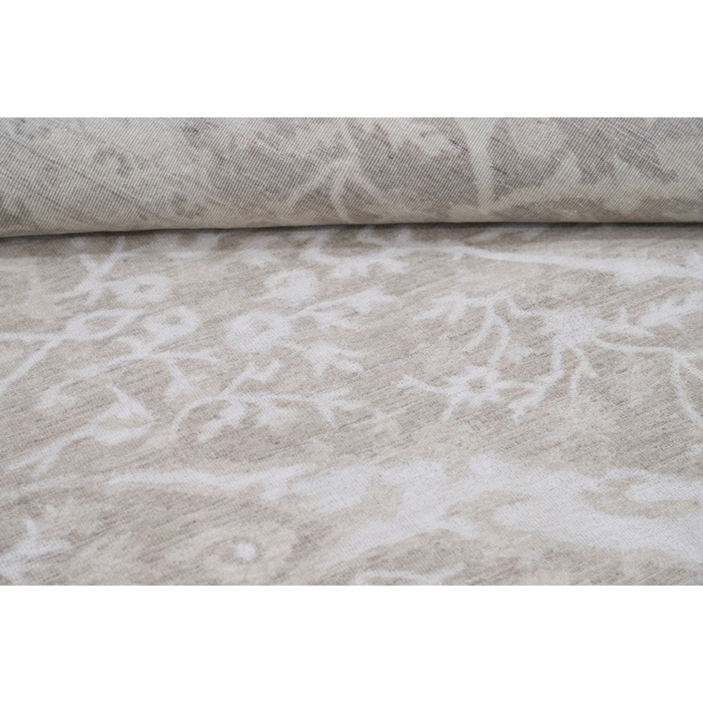 Traditional Oushak Style Rug, Hand Knotted Wool Area Rug, Beige Floral Design Carpet Traditional Oushak Style Rug, Hand Knotted Wool Area Rug, Beige Floral Design Carpet