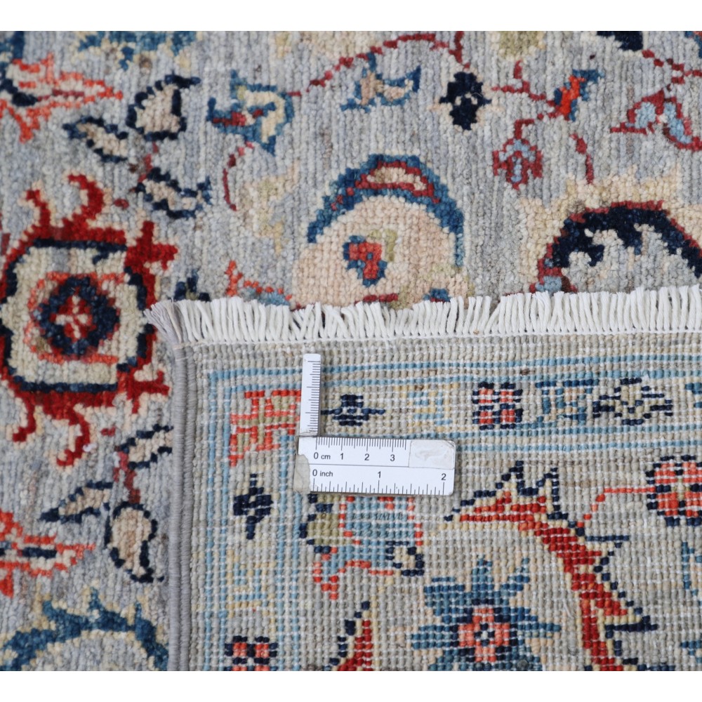 Multicolor Hand Knotted Accent Rug with Floral Design | Ivory, Light Blue and Red Colors Multicolor Hand Knotted Accent Rug with Floral Design | Ivory, Light Blue and Red Colors