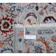 Multicolor Hand Knotted Accent Rug with Floral Design | Ivory, Light Blue and Red Colors Multicolor Hand Knotted Accent Rug with Floral Design | Ivory, Light Blue and Red Colors