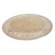 Hand Knotted Beige, Gold, Blush Wool Round Rug | Traditional Floral Circle Carpet Hand Knotted Beige, Gold, Blush Wool Round Rug | Traditional Floral Circle Carpet