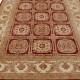 Hand Knotted Red, Beige Wool Rug | Geometric Floral Pattern Carpet