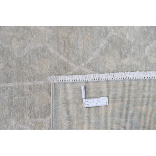 Hand Knotted Neutral Oushak Style Area Rug, Beige Wool Carpet with Soft Gray Floral Design Hand Knotted Neutral Oushak Style Area Rug, Beige Wool Carpet with Soft Gray Floral Design