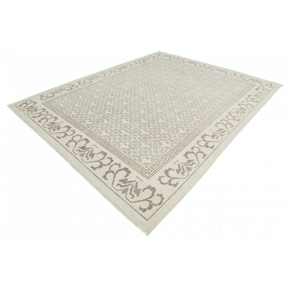 Hand Knotted Beige Wool Large Area Rug for Living Room | Damask Design Carpet for Bedroom and Dining Room Hand Knotted Beige Wool Large Area Rug for Living Room | Damask Design Carpet for Bedroom and Dining Room