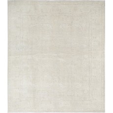 Hand Knotted Beige Wool Large Area Rug | Traditional Floral Carpet