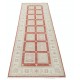 Hand Knotted Red, Ivory Wool Runner Rug | Turkish Geometric Design Corridor Rug for Hallway, Kitchen Hand Knotted Red, Ivory Wool Runner Rug | Turkish Geometric Design Corridor Rug for Hallway, Kitchen