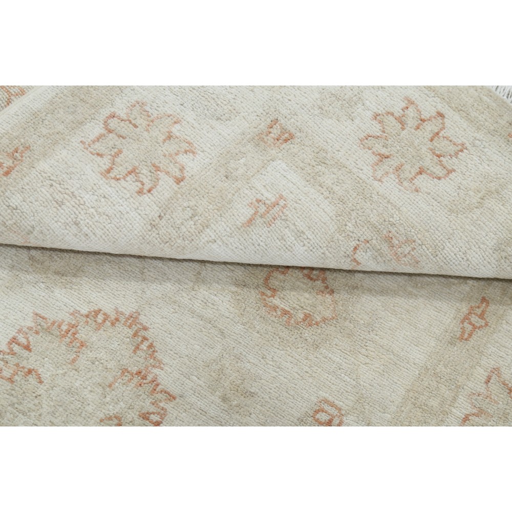 Beige Turkish Small Rug | Hand Knotted Accent Rug with Floral Motifs | 100% Wool Beige Turkish Small Rug | Hand Knotted Accent Rug with Floral Motifs | 100% Wool