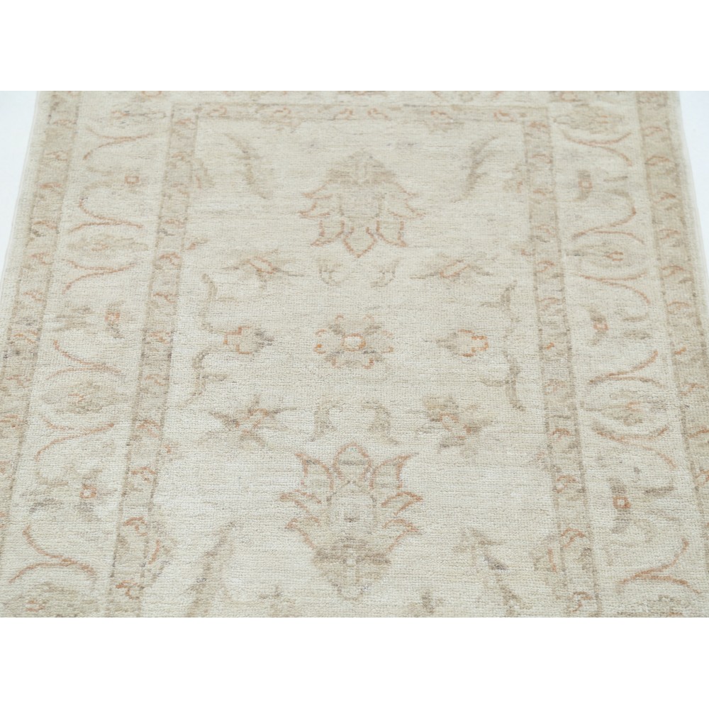 Hand Knotted Oushak Rug | Beige Accent Rug with All-Over Floral Design | 100% Wool Hand Knotted Oushak Rug | Beige Accent Rug with All-Over Floral Design | 100% Wool