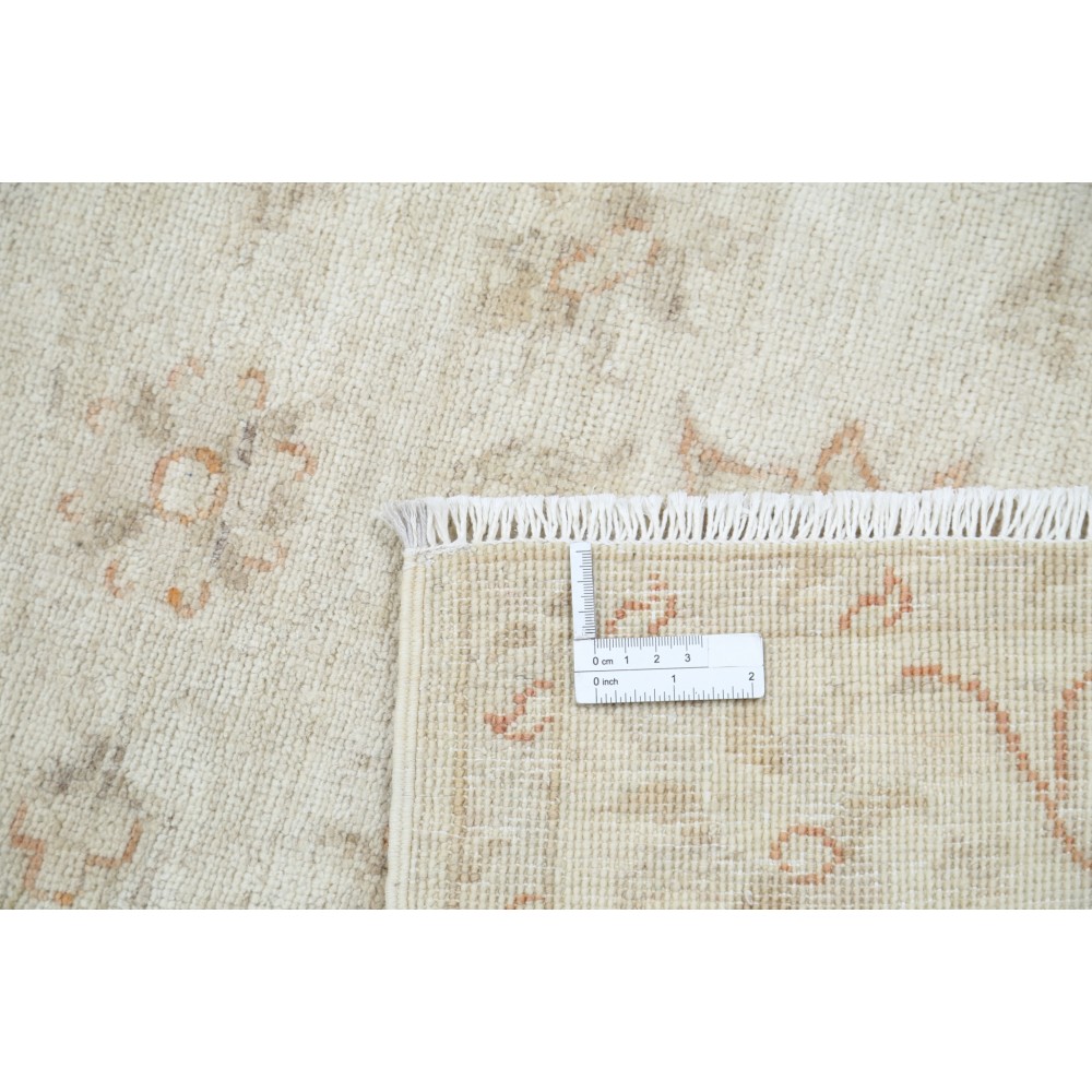 Hand Knotted Oushak Rug | Beige Accent Rug with All-Over Floral Design | 100% Wool Hand Knotted Oushak Rug | Beige Accent Rug with All-Over Floral Design | 100% Wool
