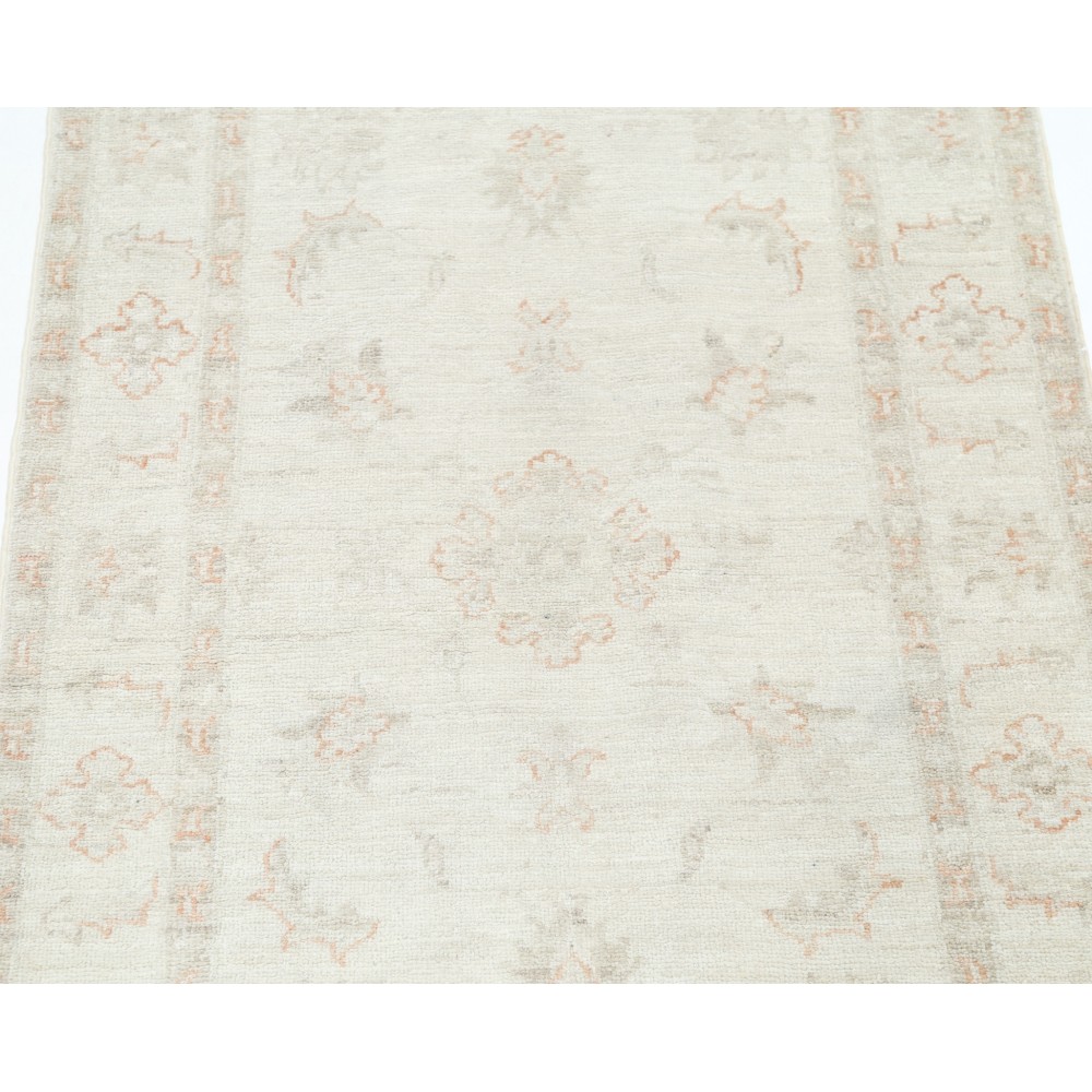 Hand Knotted Oushak Rug | Beige Turkish Accent Rug with All-Over Floral Design | 100% Wool Hand Knotted Oushak Rug | Beige Turkish Accent Rug with All-Over Floral Design | 100% Wool