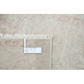Traditional Hand Knotted Turkish Accent Rug | Beige Entryway and Bedroom Rug | 100% Wool