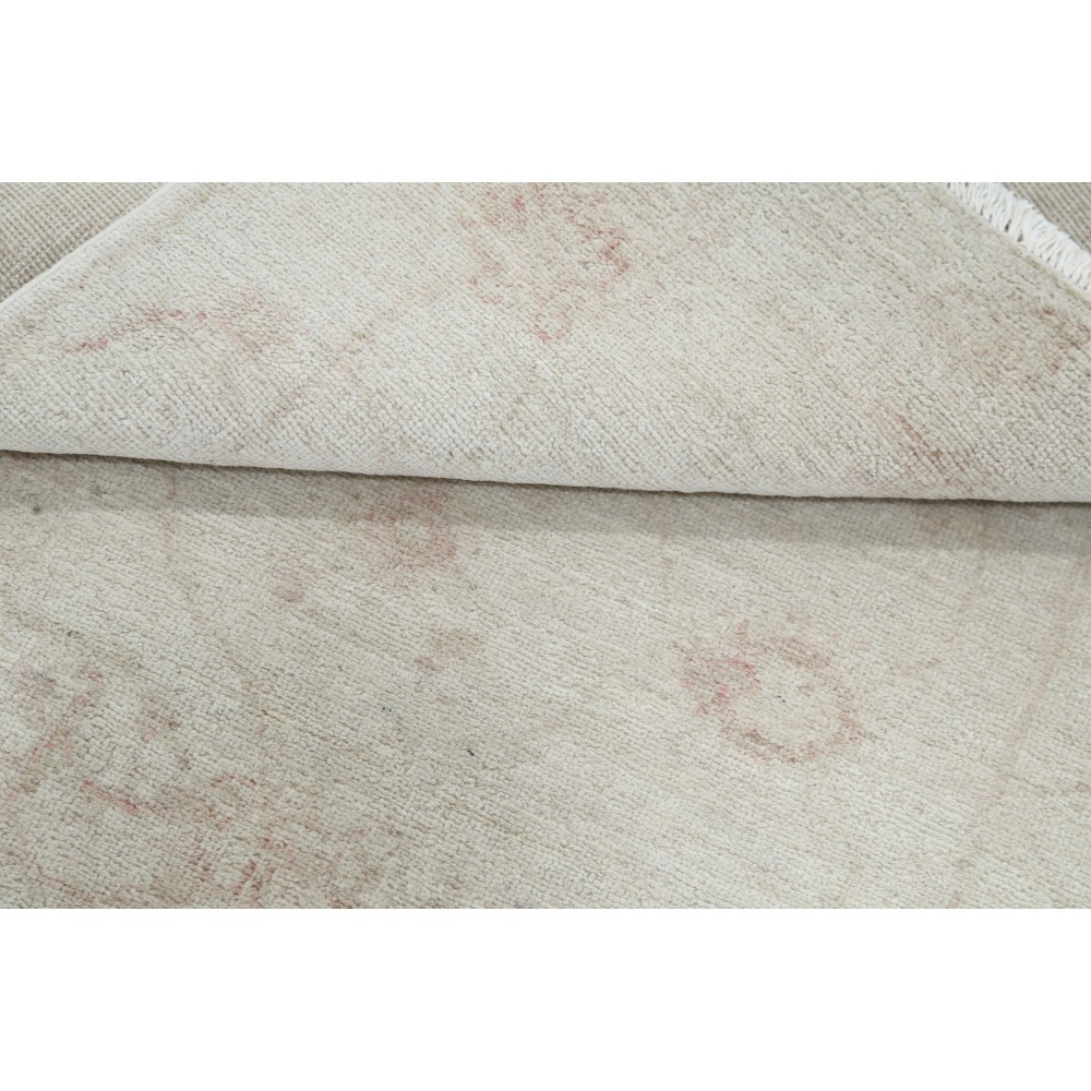 Hand Knotted Beige Turkish Wool Accent Rug with All-Over Floral Design Hand Knotted Beige Turkish Wool Accent Rug with All-Over Floral Design