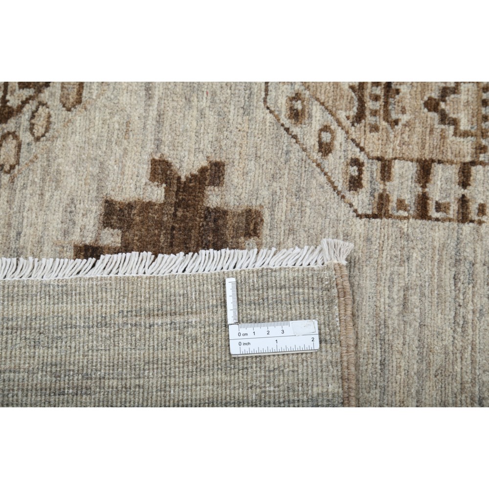 Hand Knotted Beige, Brown Wool Area Rug | Turkish Tribal Style Carpet for Living Room Hand Knotted Beige, Brown Wool Area Rug | Turkish Tribal Style Carpet for Living Room