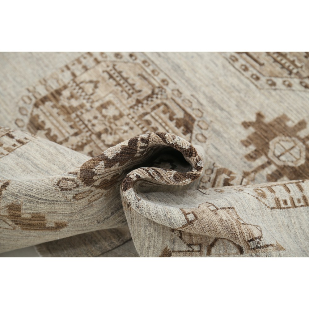 Hand Knotted Beige, Brown Wool Area Rug | Turkish Tribal Style Carpet for Living Room Hand Knotted Beige, Brown Wool Area Rug | Turkish Tribal Style Carpet for Living Room