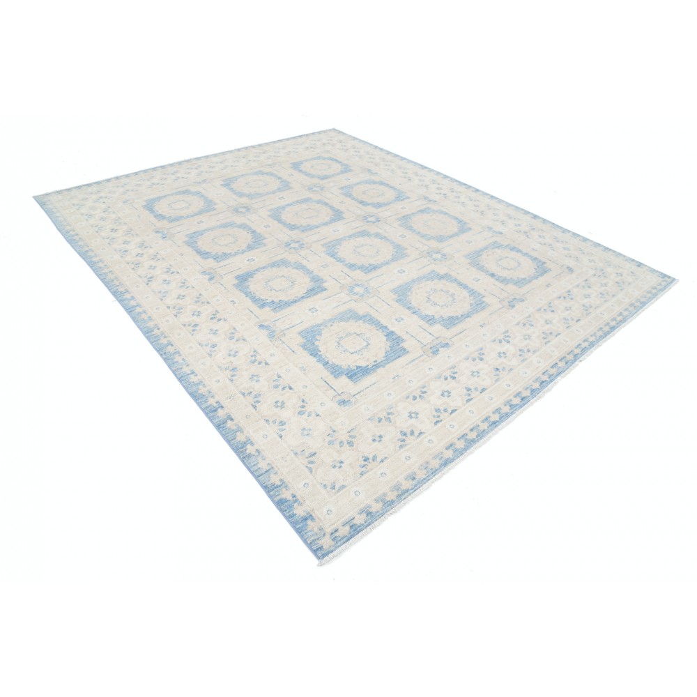Hand Knotted Light Blue, Ivory Large Wool Area Rug | Traditional Floral Pattern Carpet Hand Knotted Light Blue, Ivory Large Wool Area Rug | Traditional Floral Pattern Carpet