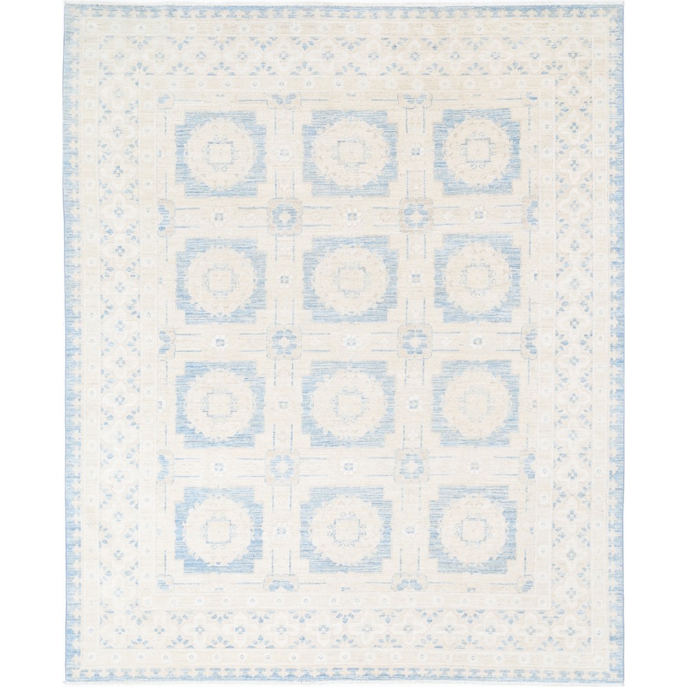 Hand Knotted Light Blue, Ivory Large Wool Area Rug | Traditional Floral Pattern Carpet Hand Knotted Light Blue, Ivory Large Wool Area Rug | Traditional Floral Pattern Carpet