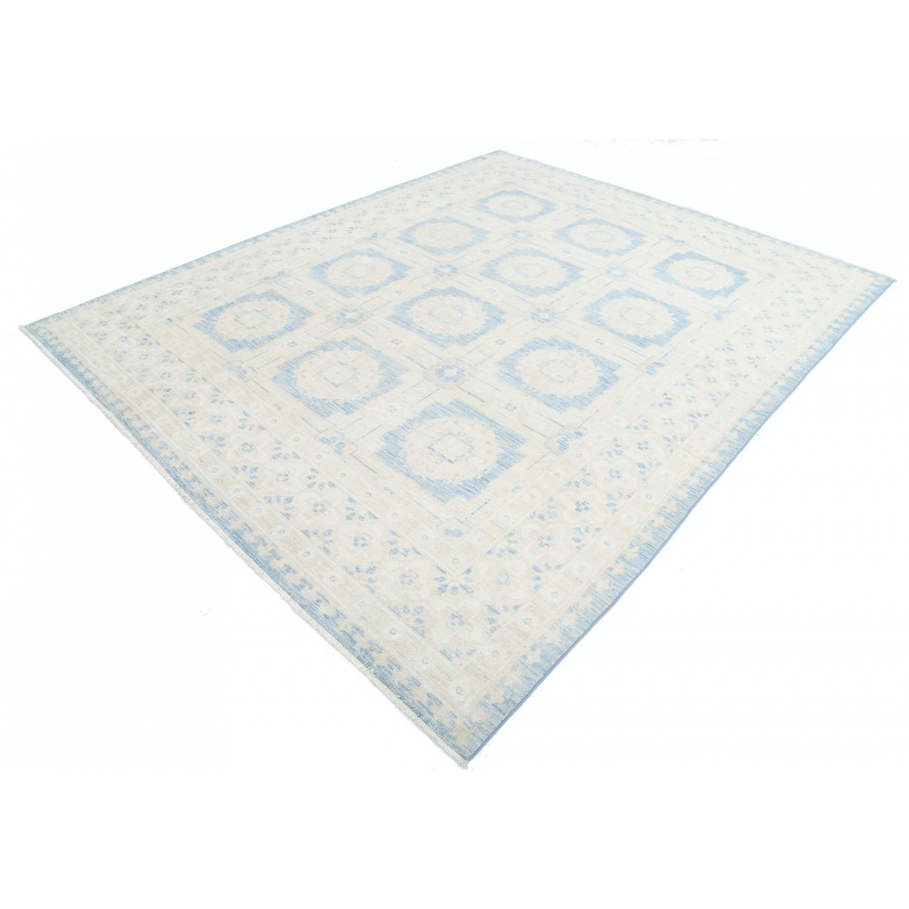 Hand Knotted Light Blue, Ivory Large Wool Area Rug | Traditional Floral Pattern Carpet Hand Knotted Light Blue, Ivory Large Wool Area Rug | Traditional Floral Pattern Carpet