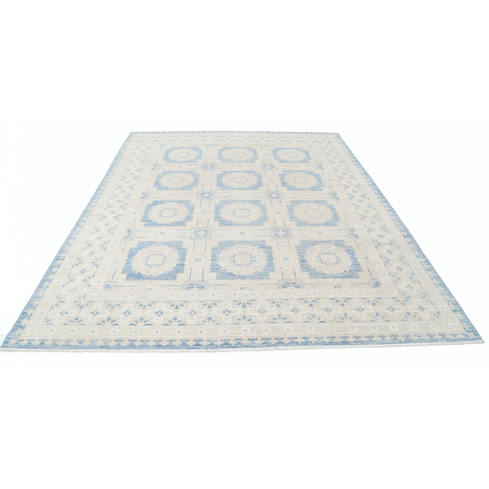 Hand Knotted Light Blue, Ivory Large Wool Area Rug | Traditional Floral Pattern Carpet Hand Knotted Light Blue, Ivory Large Wool Area Rug | Traditional Floral Pattern Carpet