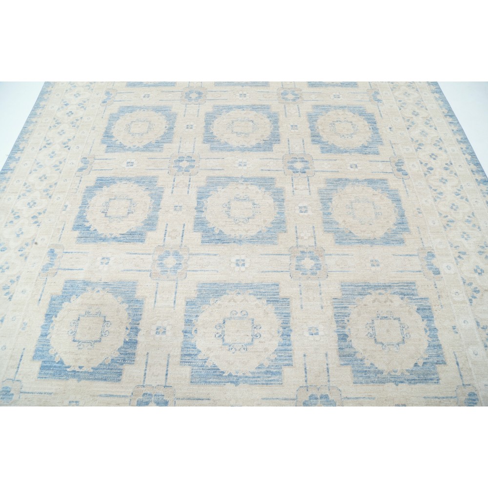 Hand Knotted Light Blue, Ivory Large Wool Area Rug | Traditional Floral Pattern Carpet Hand Knotted Light Blue, Ivory Large Wool Area Rug | Traditional Floral Pattern Carpet