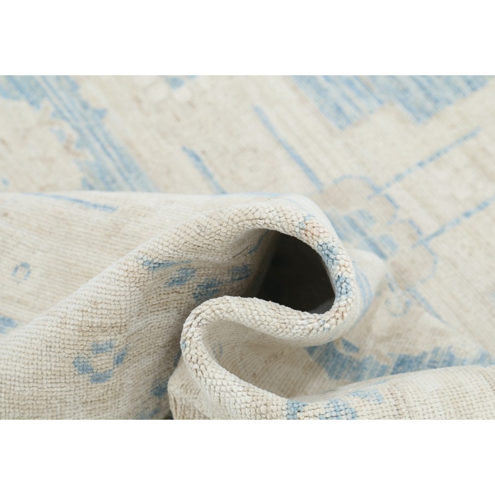 Hand Knotted Light Blue, Ivory Large Wool Area Rug | Traditional Floral Pattern Carpet Hand Knotted Light Blue, Ivory Large Wool Area Rug | Traditional Floral Pattern Carpet