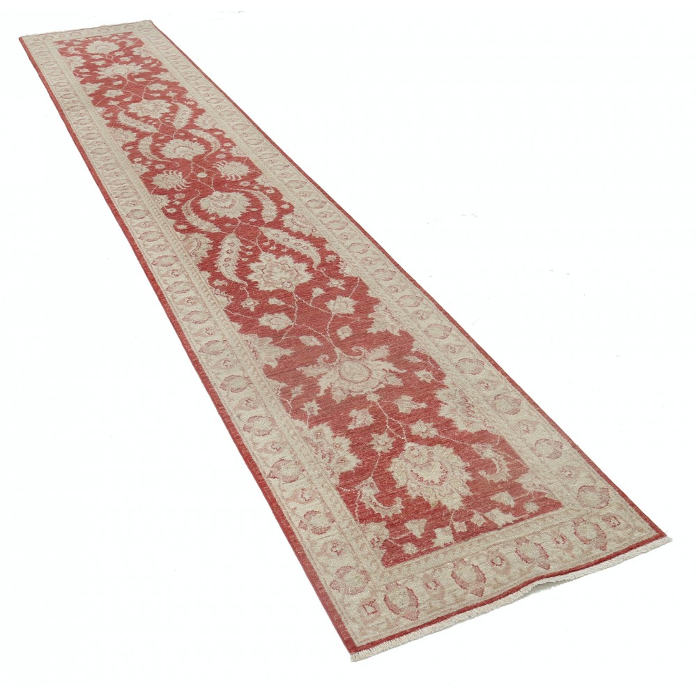 Floral Hallway Runner | Wool Kitchen Runner Rug | Handknotted Corridor Rug | Red Stair Rug