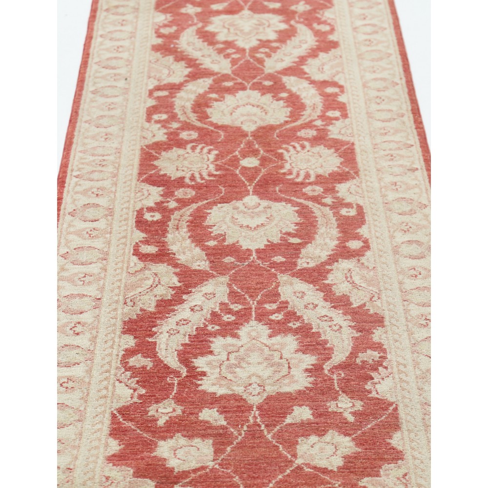Floral Hallway Runner | Wool Kitchen Runner Rug | Handknotted Corridor Rug | Red Stair Rug