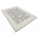 Hand Knotted Floral Turkish Area Rug with Gray Field and Beige Border | 100% Wool Hand Knotted Floral Turkish Area Rug with Gray Field and Beige Border | 100% Wool