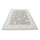 Hand Knotted Floral Turkish Area Rug with Gray Field and Beige Border | 100% Wool Hand Knotted Floral Turkish Area Rug with Gray Field and Beige Border | 100% Wool