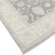 Hand Knotted Floral Turkish Area Rug with Gray Field and Beige Border | 100% Wool Hand Knotted Floral Turkish Area Rug with Gray Field and Beige Border | 100% Wool