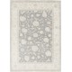 Hand Knotted Floral Turkish Area Rug with Gray Field and Beige Border | 100% Wool Hand Knotted Floral Turkish Area Rug with Gray Field and Beige Border | 100% Wool