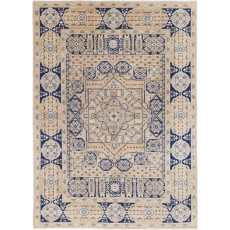 Hand Knotted Geometric Wool Turkish Area Rug for Home Decor