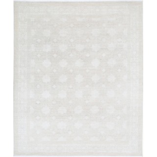 Hand Knotted Large Area Rug for Living Room Decor | Beige Wool Carpet