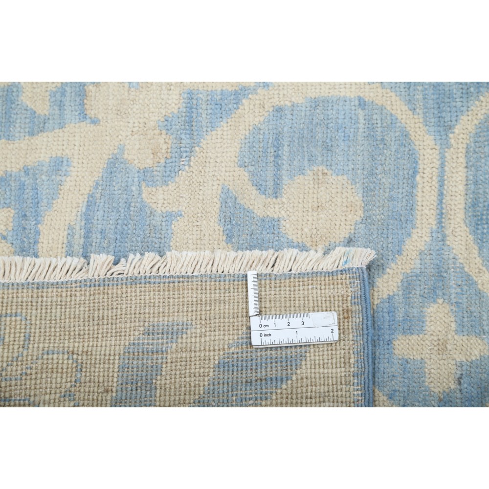 Hand Knotted Light Blue, Ivory Wool Area Rug | Traditional Damask Pattern Carpet Hand Knotted Light Blue, Ivory Wool Area Rug | Traditional Damask Pattern Carpet