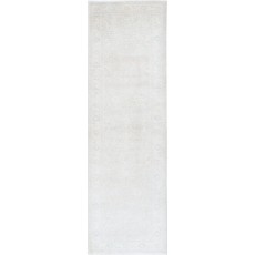 Handknotted Hallway Runner Rug | Beige Corridor Rug | Wool Kitchen Rug | Floral Stair Rug